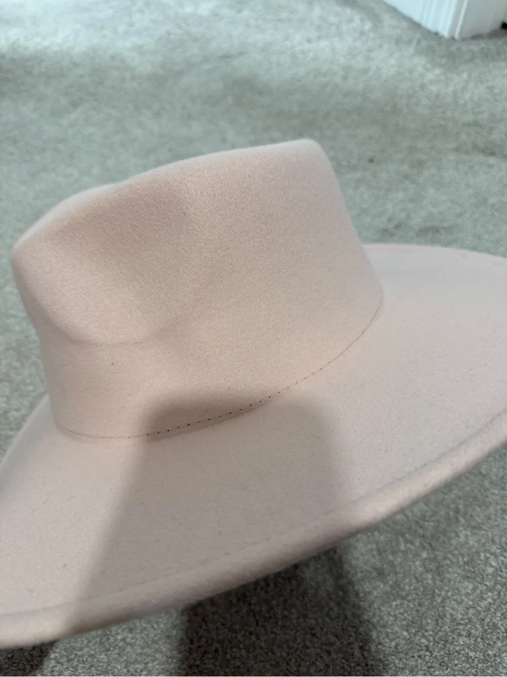 Women's Blush Pink Felt Fedora Hat